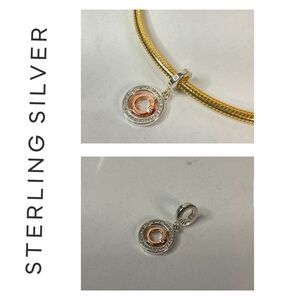 🌟 14K Rose Gold Plated Sterling Silver Disc Spinner Charm